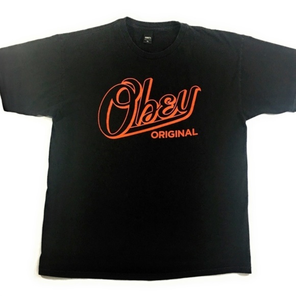 Obey Other - Obey Mens Black w/ Red Graphic T-Shirt, XL